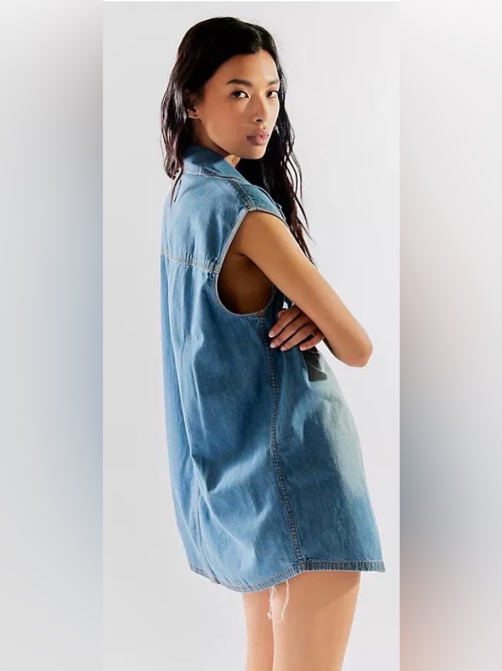Free people wild dreams denim top